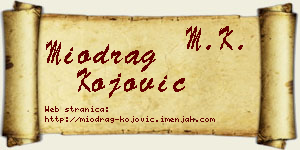 Miodrag Kojović vizit kartica
